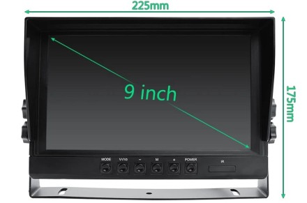 Видеорегистратор 9 дюймов с поддержкой 4 AHD-камер с разрешением экрана 1920х1080 (IPS) на скобе