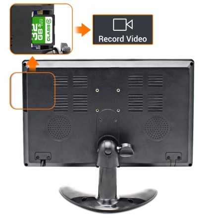 Видеорегистратор 10 дюймов с поддержкой 4 AHD-камер с разрешением экрана 1024х600 (IPS) на скобе