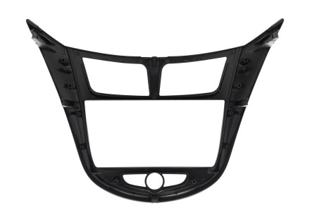 Рамка для установки в Hyundai Solaris 2010 - 2016 черно-серебристый ТИП 3 (ГУ изнутри)