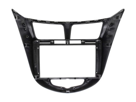 Рамка переходная HYUNDAI i-25, Accent, Solaris, Verna (10-17), DODGE Attitude (11-14) для дисплея 9 дюймов черно-серебристая