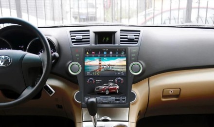 Головное устройство Toyota Highlander 2007-2013 (U40) Tesla-Style