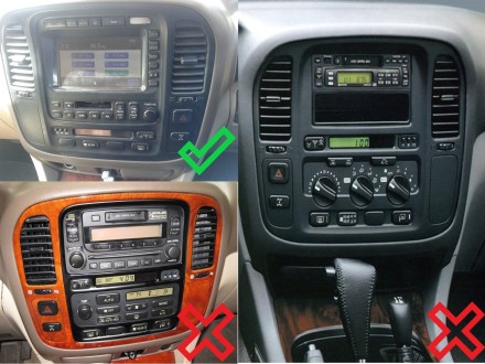 Рамка для установки в TOYOTA Land Cruiser 100, Lexus LX470 1998-2002 (модель с монитором) для дисплея 10  дюймов