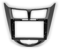 Рамка переходная HYUNDAI i-25, Accent, Solaris, Verna (10-17), DODGE Attitude (11-14) Черный Глянец для дисплея 9 дюймов