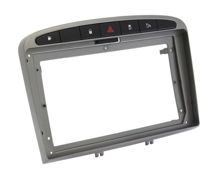 Рамка для установки в Peugeot 308 (07-13), 408 (12-17) Серая, для дисплея 9 дюймов