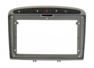 Рамка для установки в Peugeot 308 (07-13), 408 (12-17) Серая, для дисплея 9 дюймов