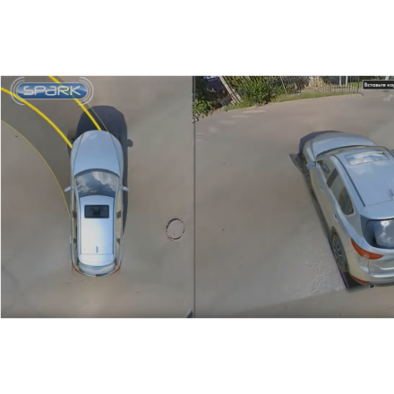 Система кругового обзора 360 градусов с функцией видеорегистратора и поддержкой динамических линий по CAN. 4 видеокамеры