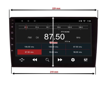 Рамка переходная TOYOTA Corolla (01-04) для дисплея 9 дюймов ЧЕРНЫЙ цвет