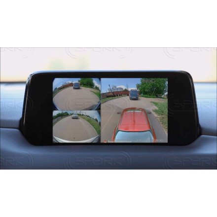 Система кругового обзора 360 градусов с функцией видеорегистратора с выводом изображения на заводское головное устройство. 4 видеокамеры