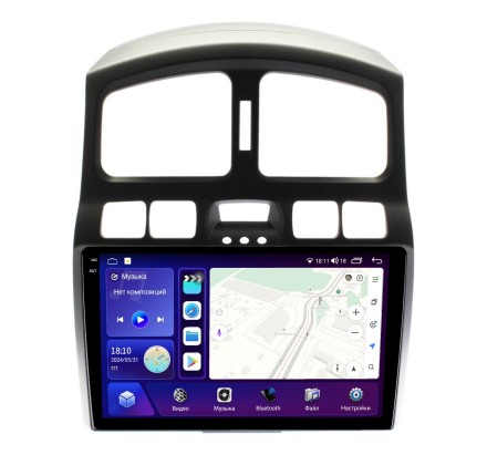 Магнитола для Hyundai Santa Fe 2000-2012 Compas S300 (Средний класс) с 2K экраном
